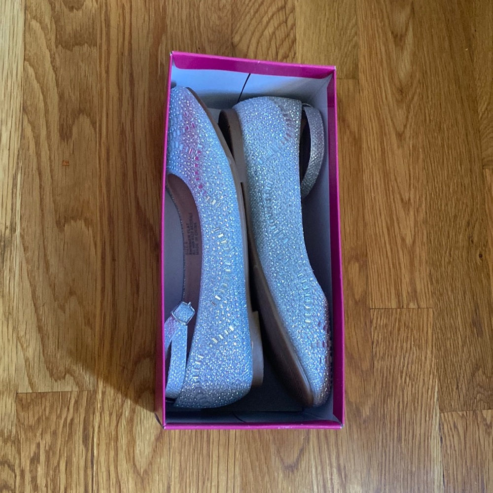 Girls Rinestone Gem Dress Shoe Flats
